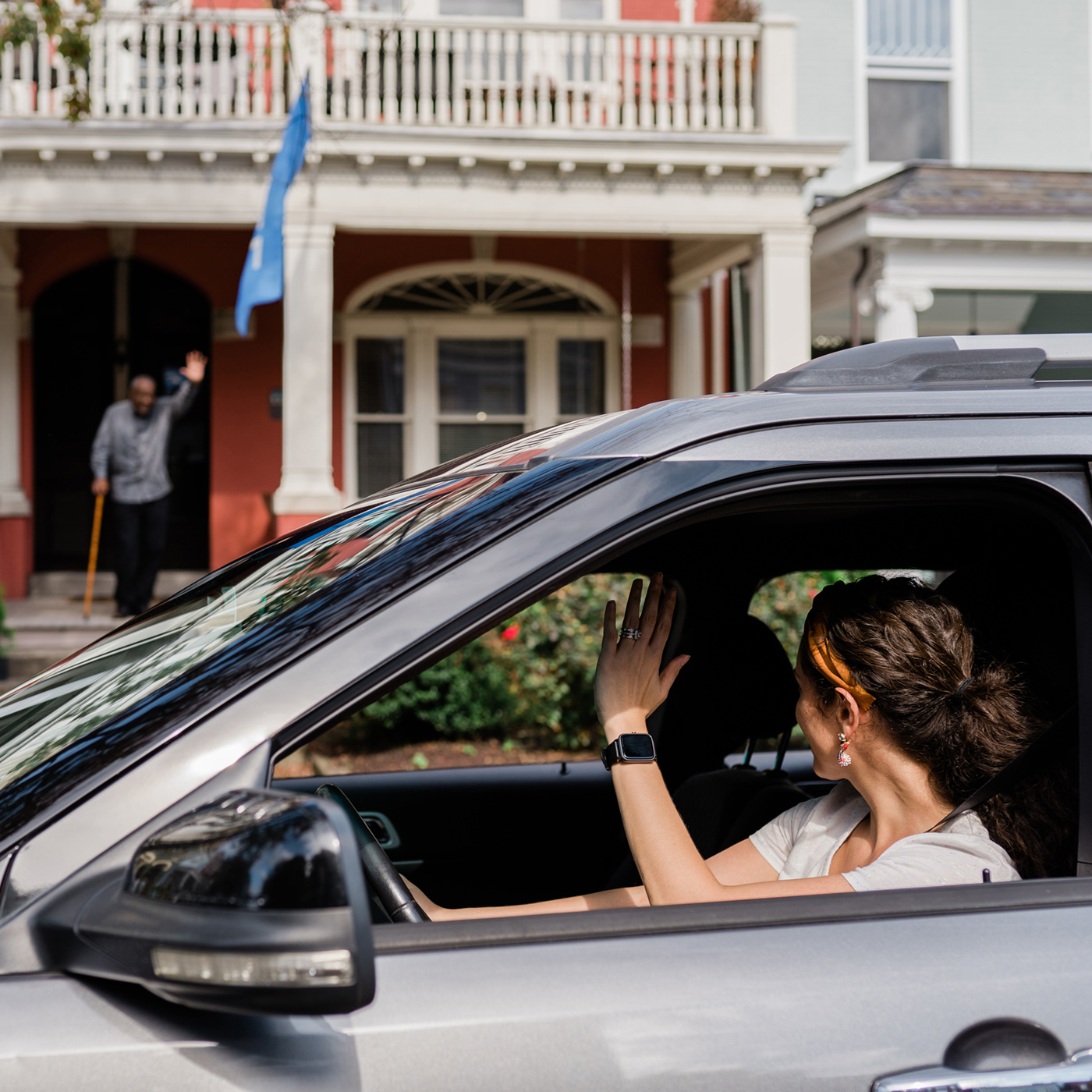 UZURV driver picking up rider at home