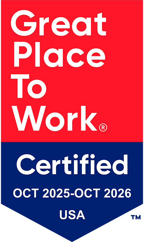Great place to work certified. October 2025 to October 2026 USA